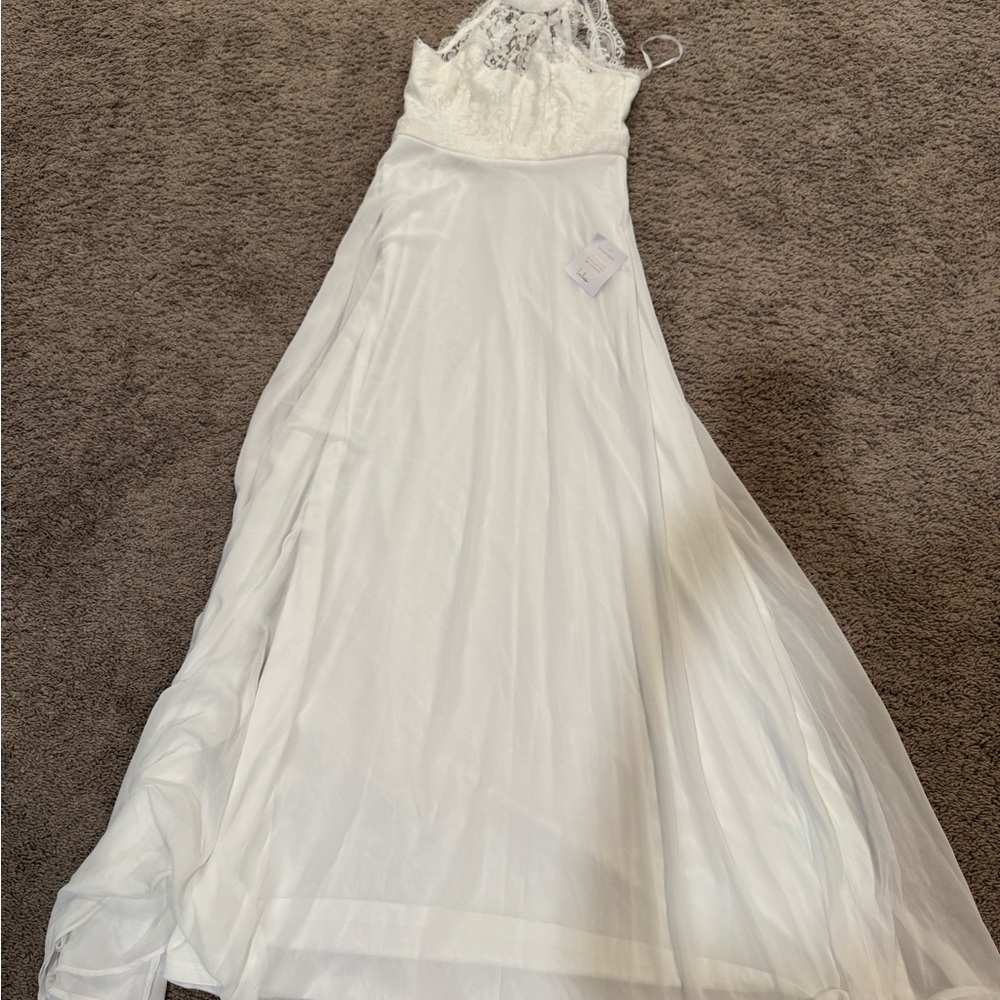 Lulu's White Lace Bridal Gown